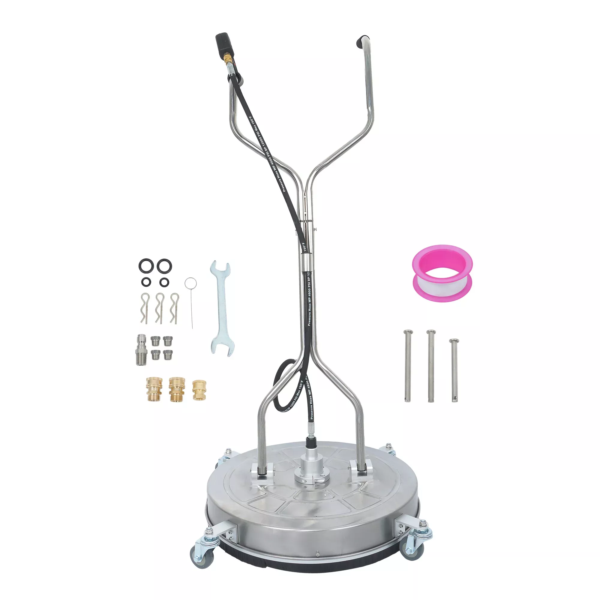 Instant-Attach 24-Inch Pressure Washer Surface Scrubber with Dual-Grip Handles