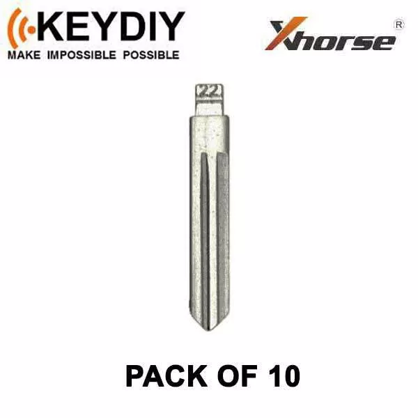 KEYDIY - DA34 / NSN14 - Flip Key Blade - #22 - For Xhorse / Keydiy Universal Remote Flip Keys - Pack of 10
