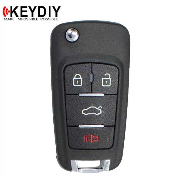 KEYDIY - GM Style - 4-Button Flip Key Blank w/ Integrated Chip (KD-NB18)