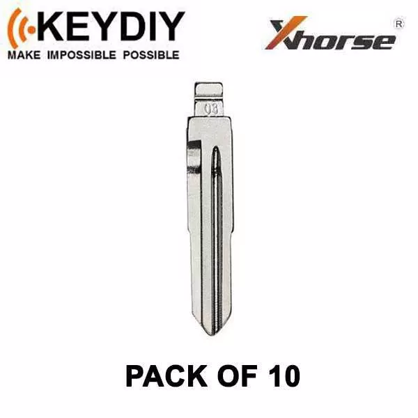 KEYDIY - HD103 - Flip Key Blade - #03 - For Xhorse / Keydiy Universal Remote Flip Keys - Pack of 10