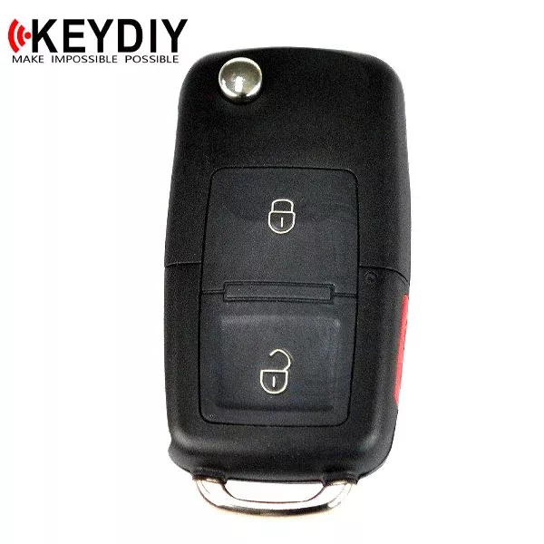 KEYDIY - VW Style - 3-Button Flip Key Blank - Black(KD-B01-2+1)