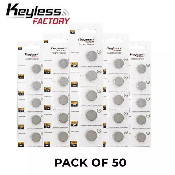 KeylessFactory - CR1632 - 3V Lithium Battery (50-Pack)
