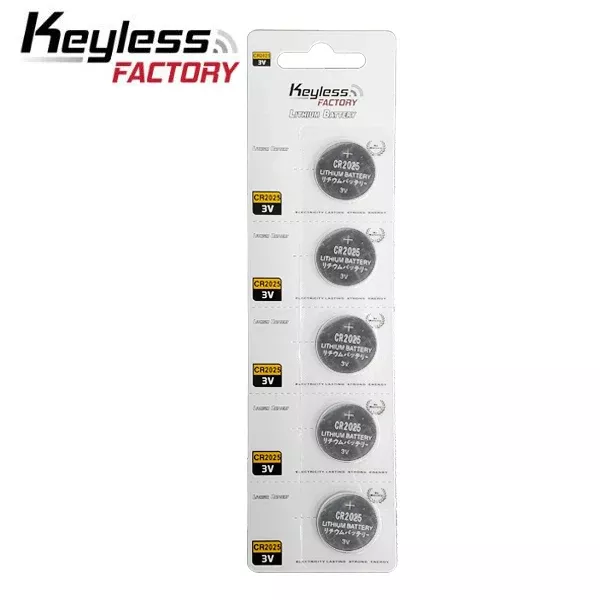 KeylessFactory - CR2025 - 3V Lithium Battery (5-Pack)