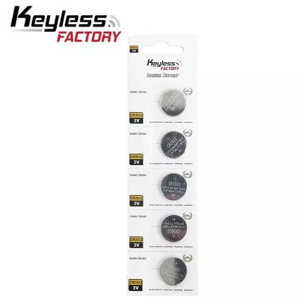 KeylessFactory - CR2032 - 3V Lithium Battery (5-Pack)