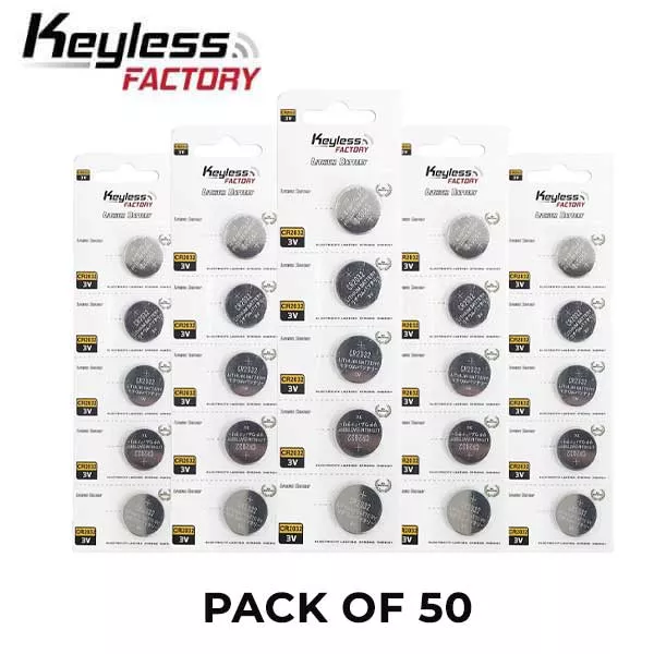 KeylessFactory - CR2032 - 3V Lithium Battery (50-Pack)
