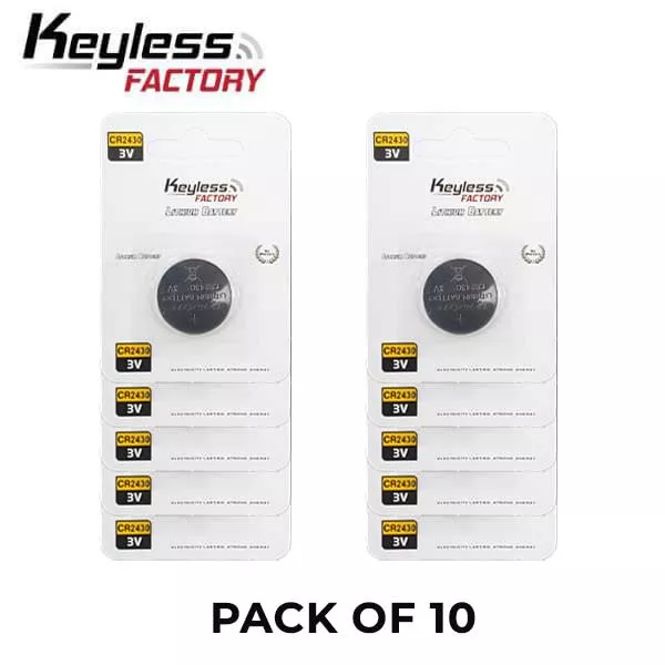 KeylessFactory - CR2430 - 3V Lithium Battery (10-Pack)
