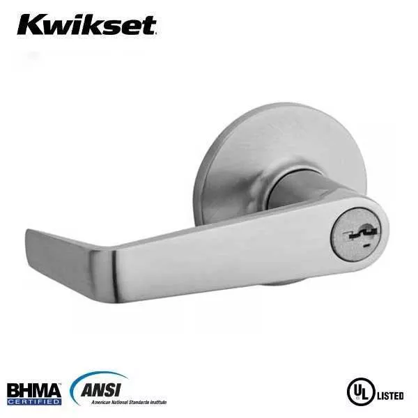 Kwikset - 439CNL - Carson Commercial Lever Set - Round Rose - 26D - Satin Chrome - Storeroom - SmartKey Technology - Grade 3