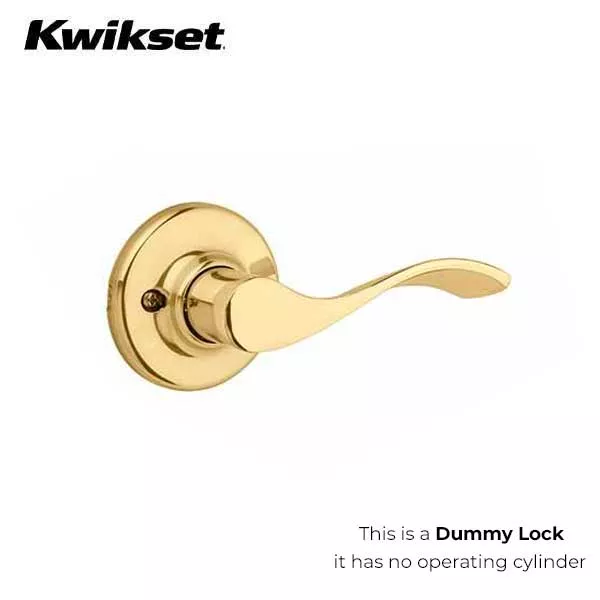 Kwikset - 488BL - Balboa Lever Set -Round Rose - 3 - Polished Brass - Half Dummy - Optional Handing