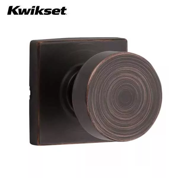 Kwikset - 720PSK - Pismo Knob Set- Square Rose - 11P - Venetian Bronze - Passage - Grade 3