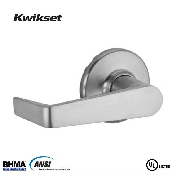 Kwikset - 721KNL - Kingston Commercial Lever Set - Round Rose - Passage - 26D - Satin Chrome - Grade 2