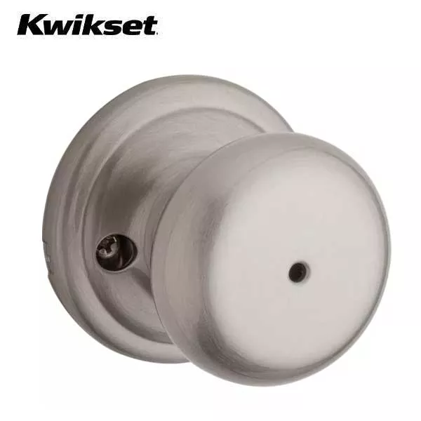 Kwikset - 730H - Hancock Knob Set - Round Rose- 15 - Satin Nickel - Privacy -Grade 2