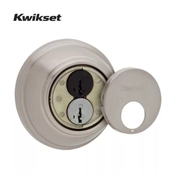 Kwikset -817 - Key Control Deadbolt - Single Cylinder - Round Rose - 15 - Satin Nickel - SmartKey Technology - Grade 2
