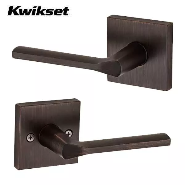 Kwikset - Lisbon Lever Set - Square Rose - Optional Finish - Optional Function -Grade 2