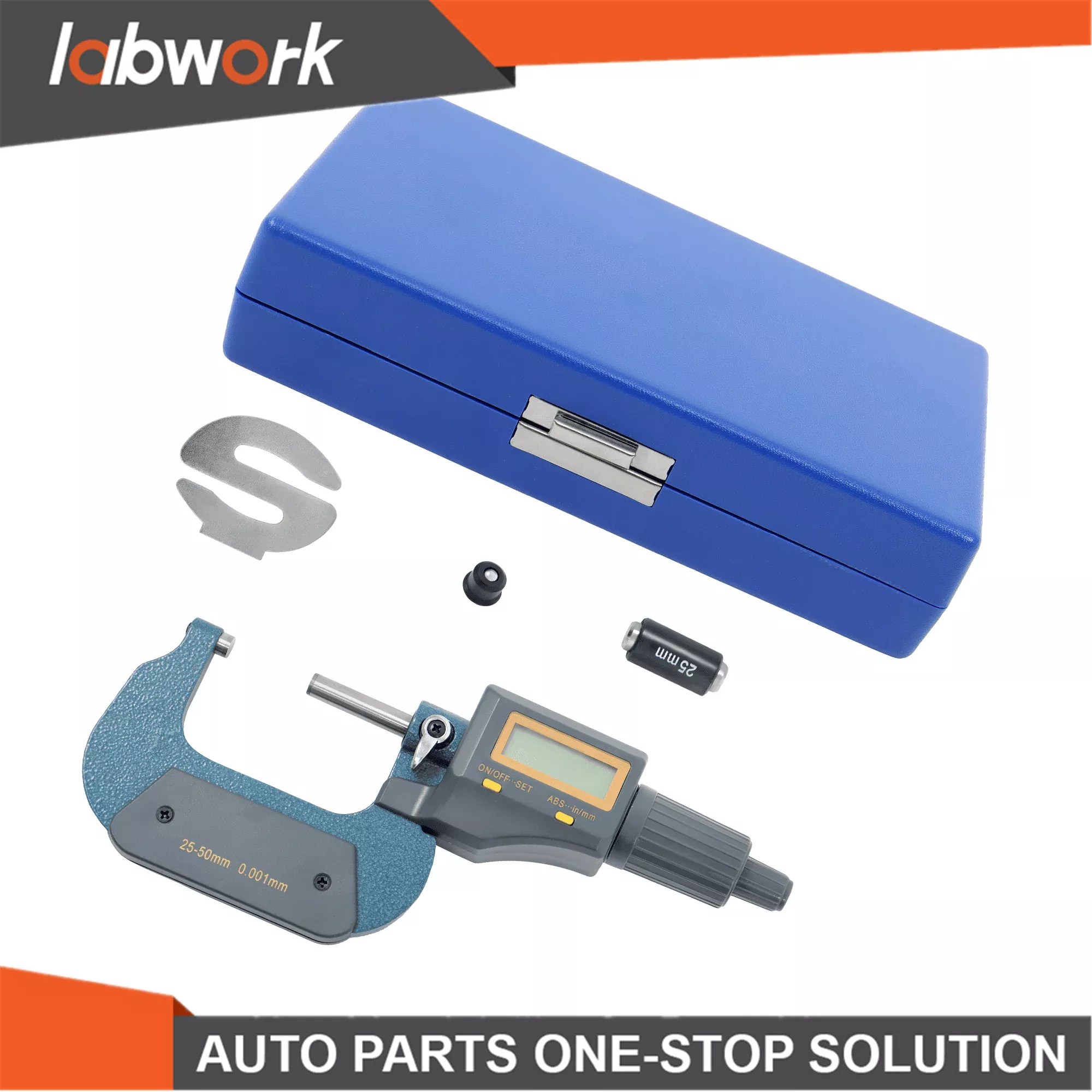 Labwork 1-2" 0.00005" Digital Electronic Outside Micrometer Carbide Tip 25-50mm