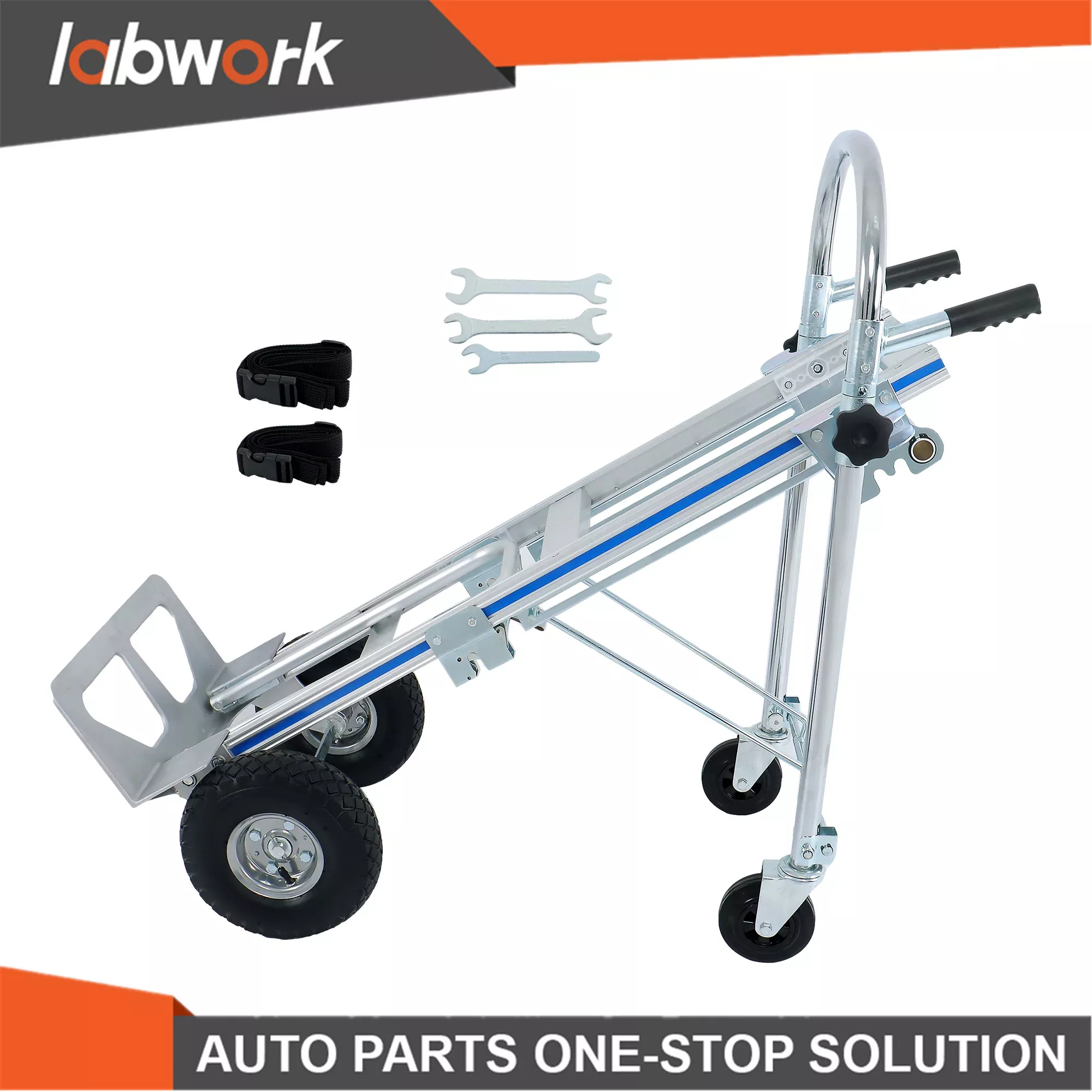 Labwork 1000LBS Capacity Aluminum Convertible Hand Truck Folding Trolley 4 In 1