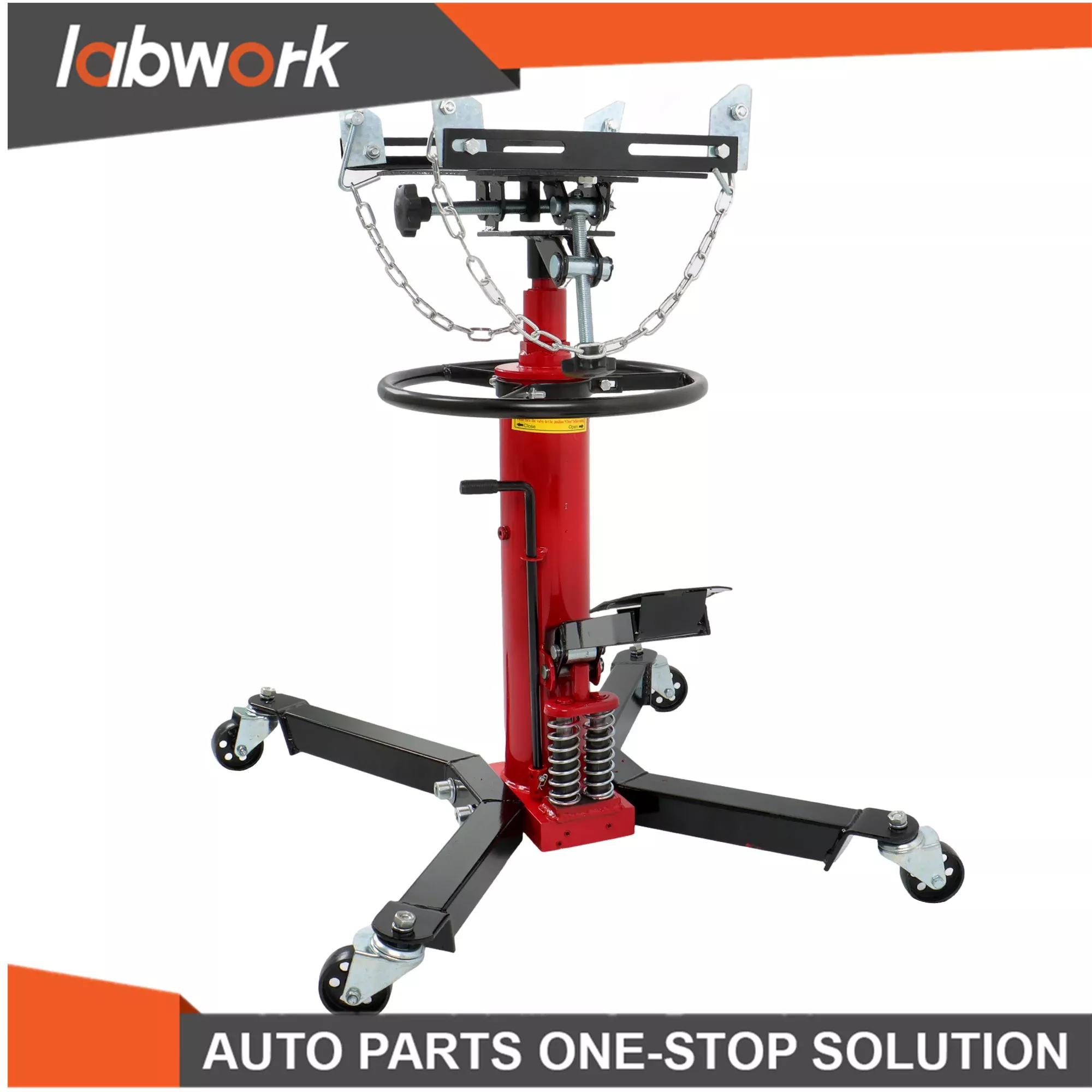 Labwork 1322-1660 LBS Transmission Jack 2 Stage Hydraulic w/ 360° Swivel Wheel