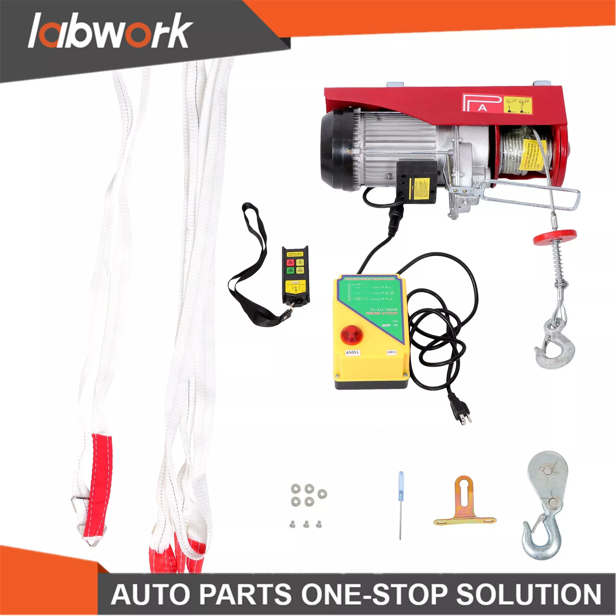 Labwork 1600W Mini Electric Hoist 2200lbs 328ft/100m Wireless Remote Control