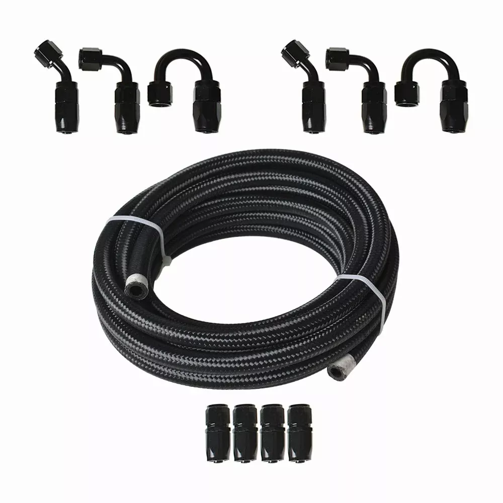 Labwork 20FT Braided Fuel Hose Line & 6AN Swivel Hose End Fitting Kit