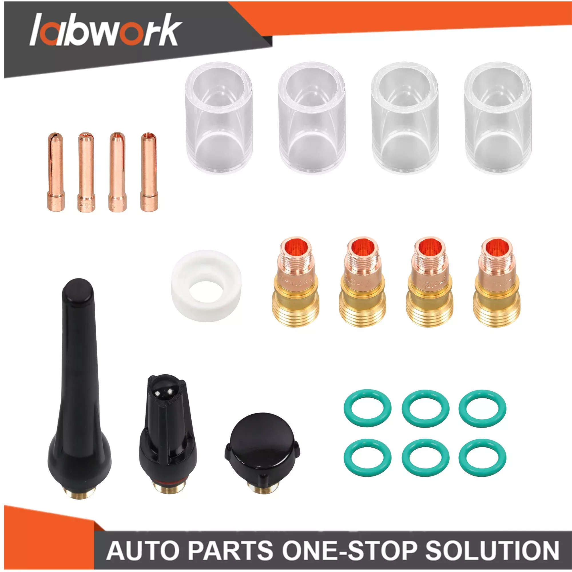 Labwork 22 Pcs TIG Welding Torch Stubby Gas Lens #10 Glass Cup for WP-17/18/26