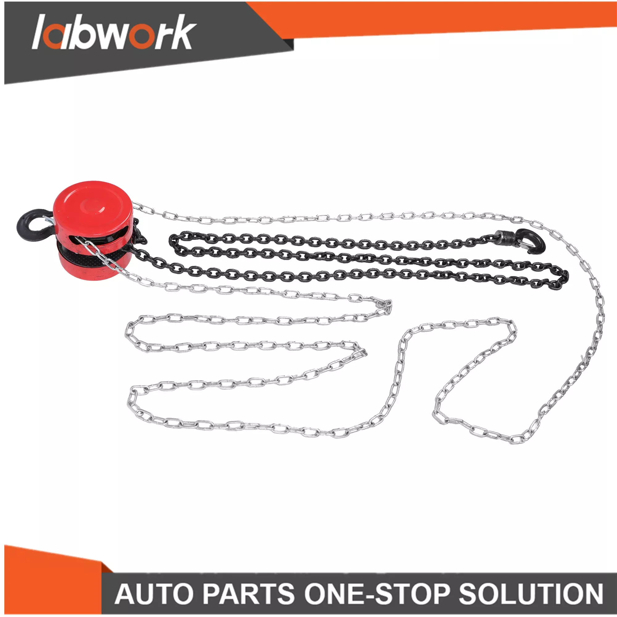 Labwork 2200lbs Capacity 10ft Lift Manual Steel Chain Hoist W/ 360° Swivel Hooks