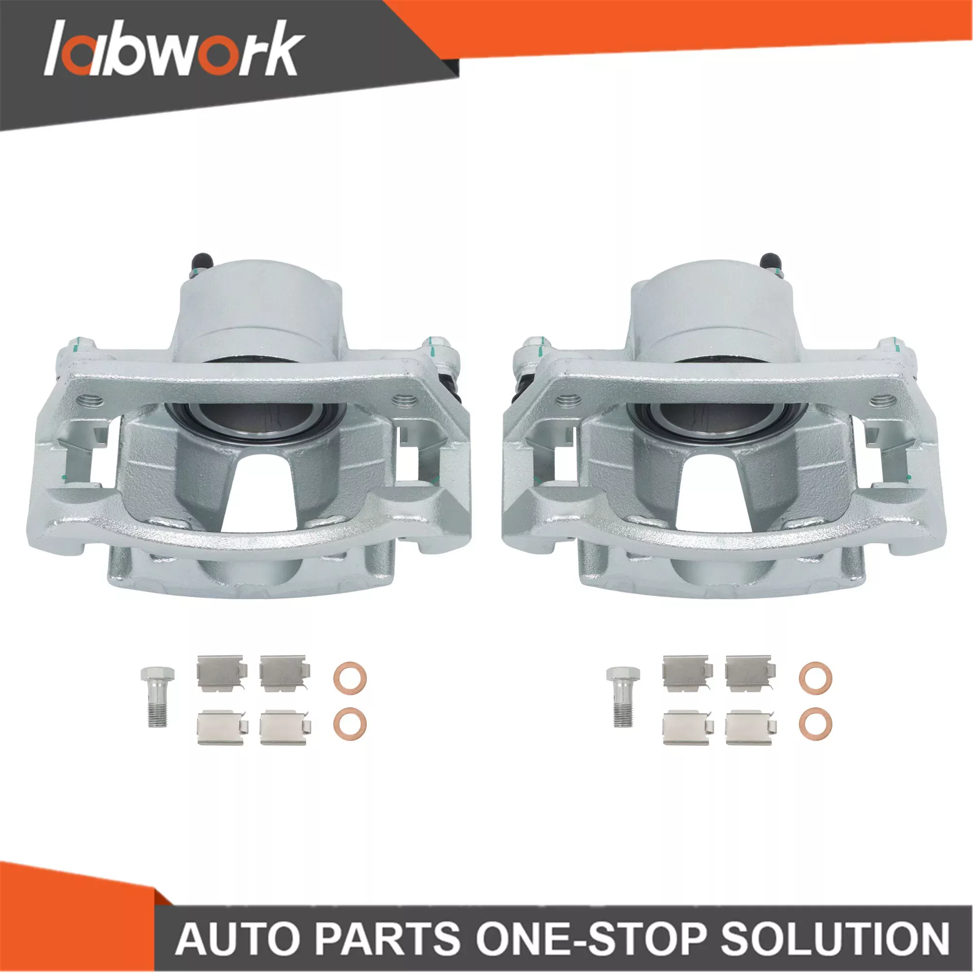 Labwork 2Pcs Front Brake Calipers with Bracket For Jeep Liberty KJ 2002-2007