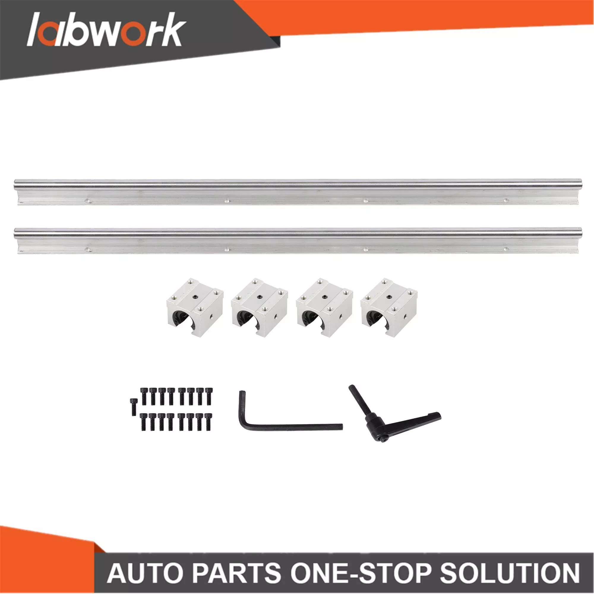 Labwork 2PCS SBR16-800mm Rails +4PCS SBR16UU Blocks for CNC Router/Mill/Lathe