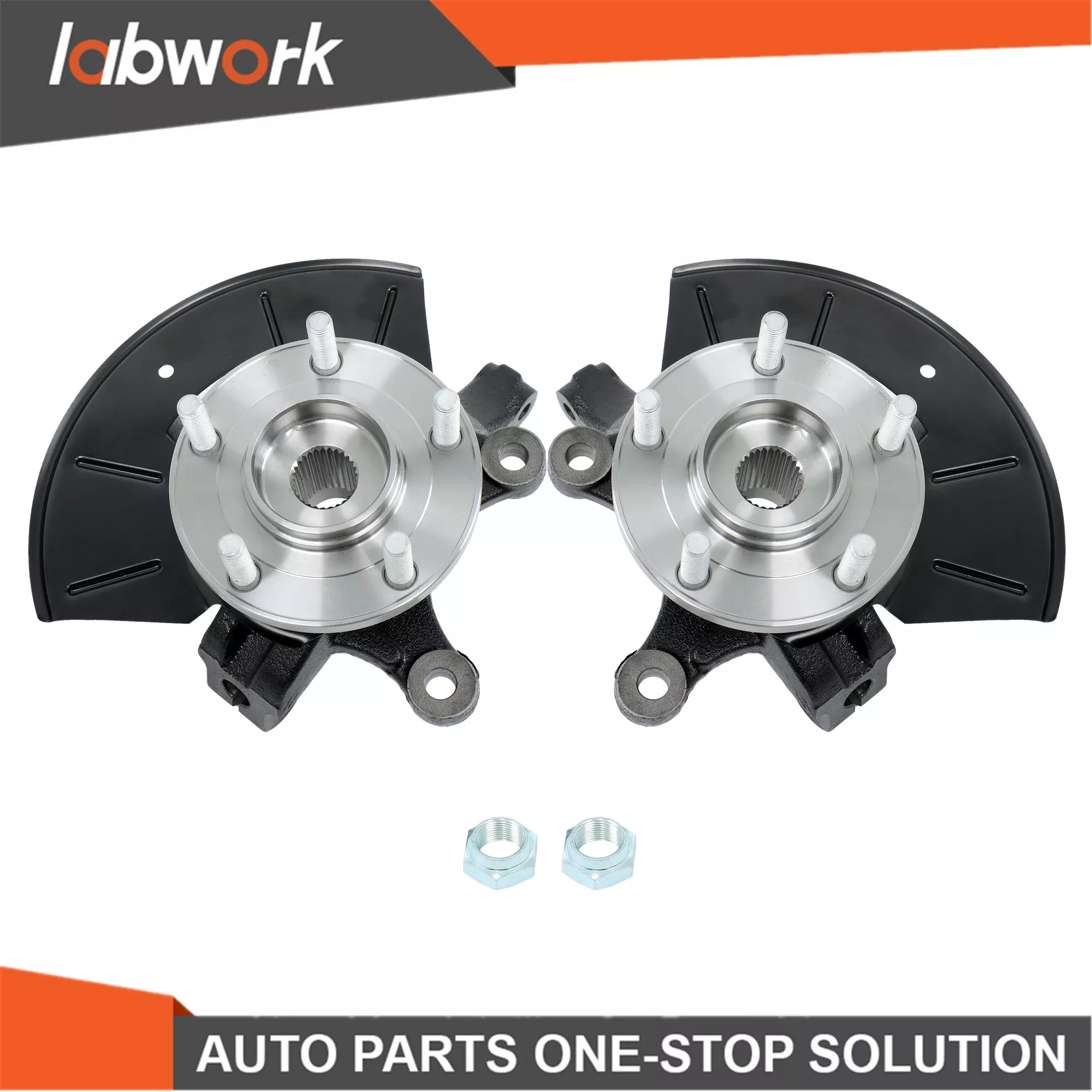 Labwork 2x Front LH &RH Steering Knuckle & Wheel Hub Bearing Assembly For Ford