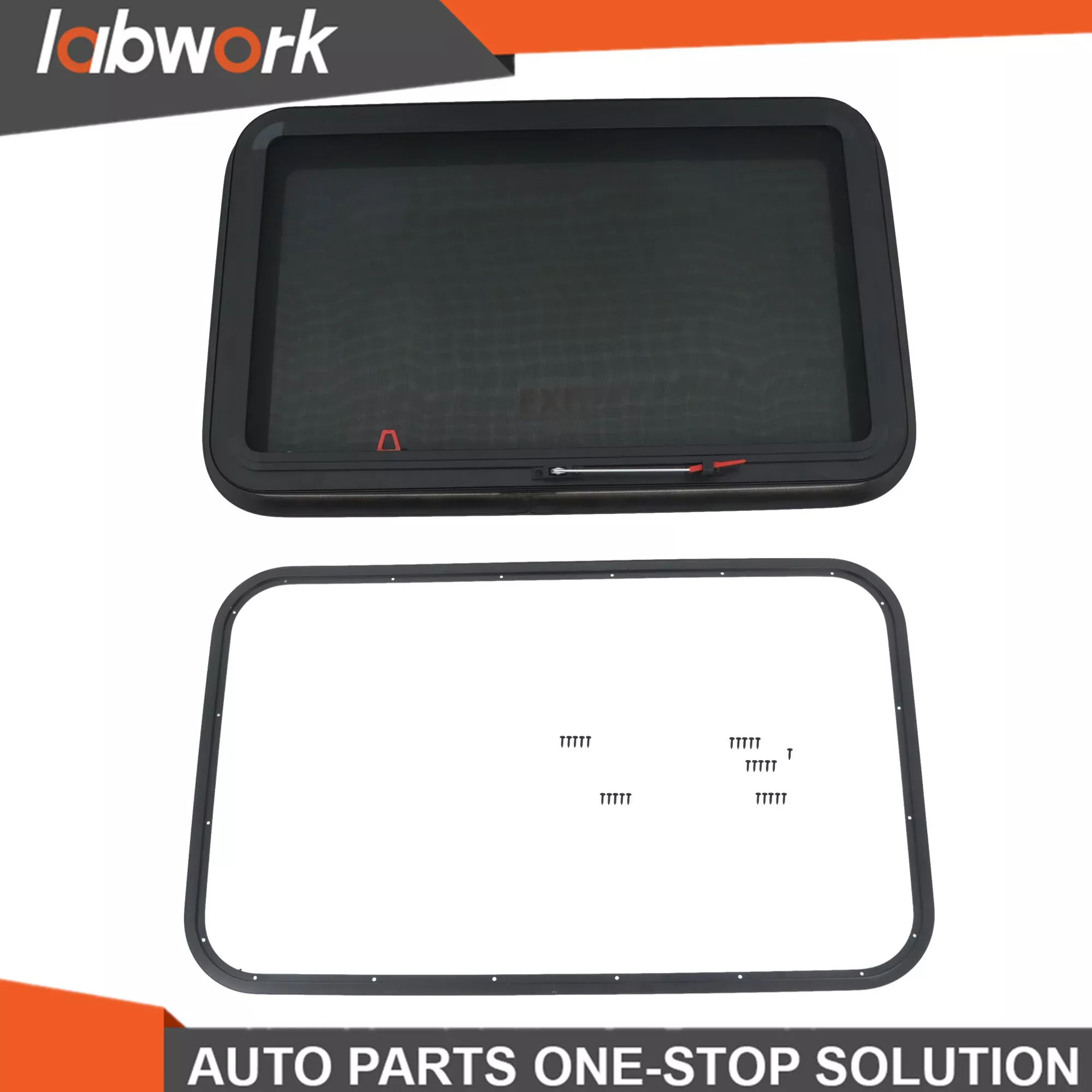 Labwork 36" W x 22" H RV Exit Window w/Trim Ring Emergency Push Out Window