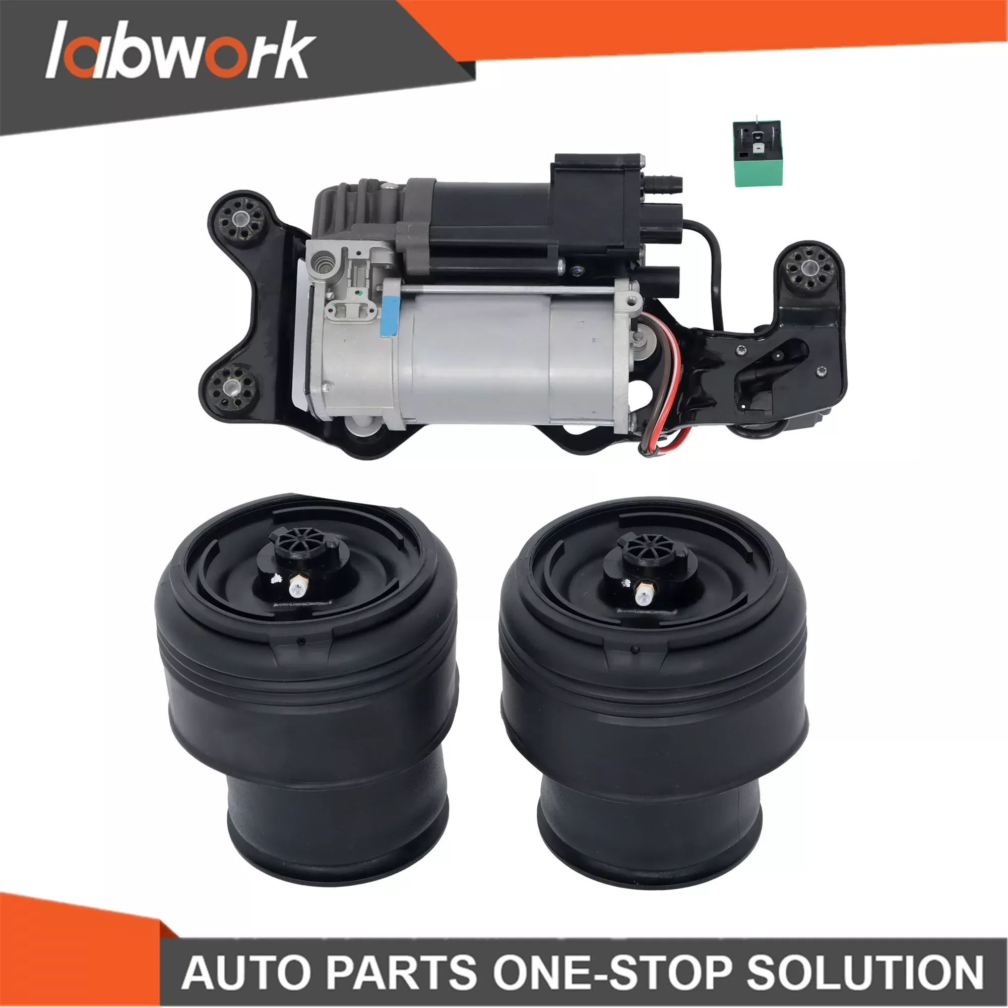 Labwork Air Suspension Compressor Kit + Rear Air Spring For BMW X5 F15 2013-2019