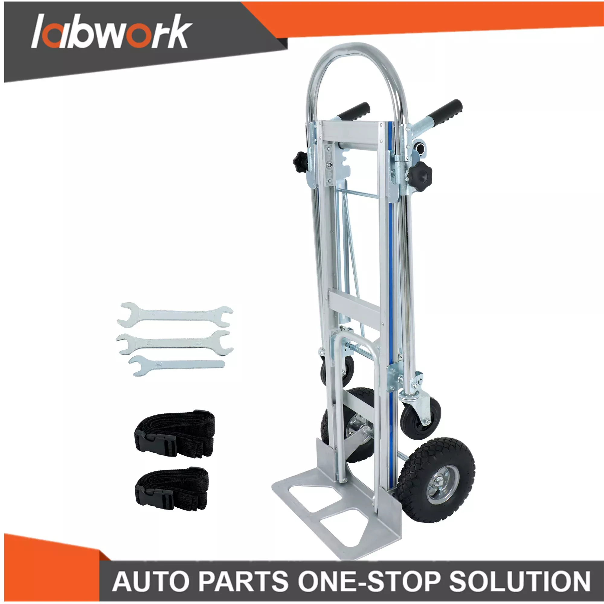 Labwork Aluminum Convertible Hand Truck 3-in-1 Folding Dolly 1000 LBS Capacity