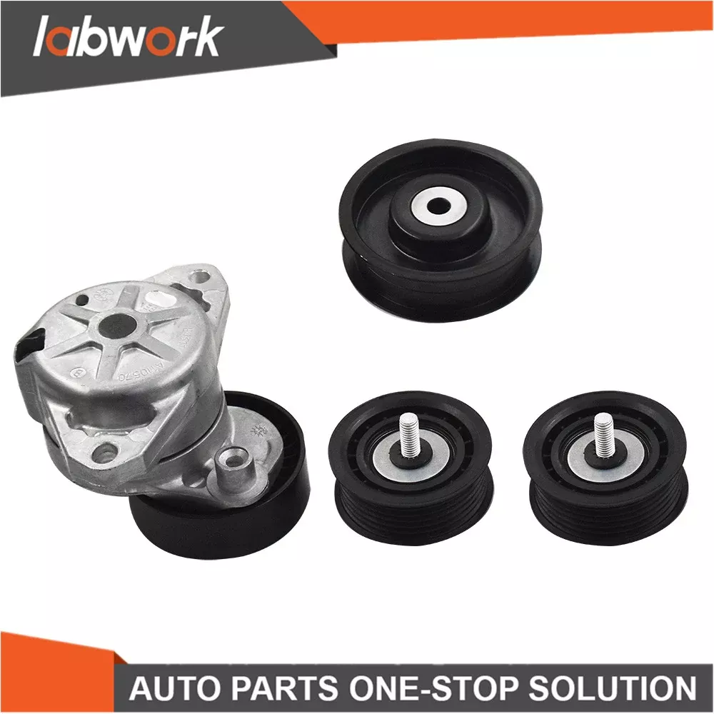 Labwork Belt Tensioner w/Pulley+Idler Pulley For 05-12 Mercedes C300 C350 E350