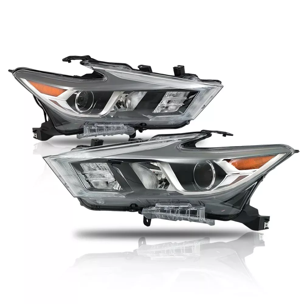 Labwork Driver&Passenger Headlights For 2016-2018 Nissan Maxima LED Chrome Clear
