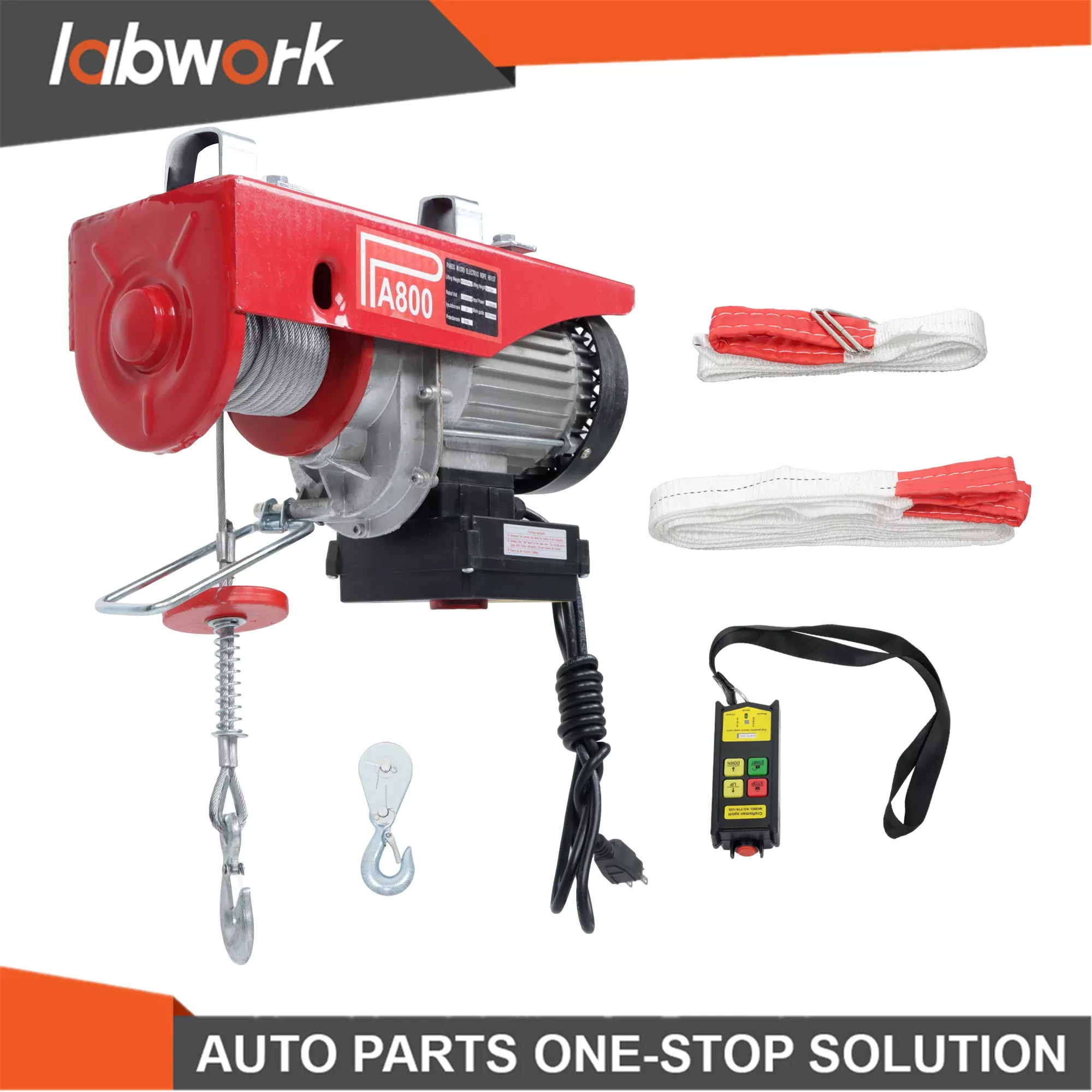Labwork Electric Hoist 1760lbs 1350W Crane Winch with Wireless Remote Control