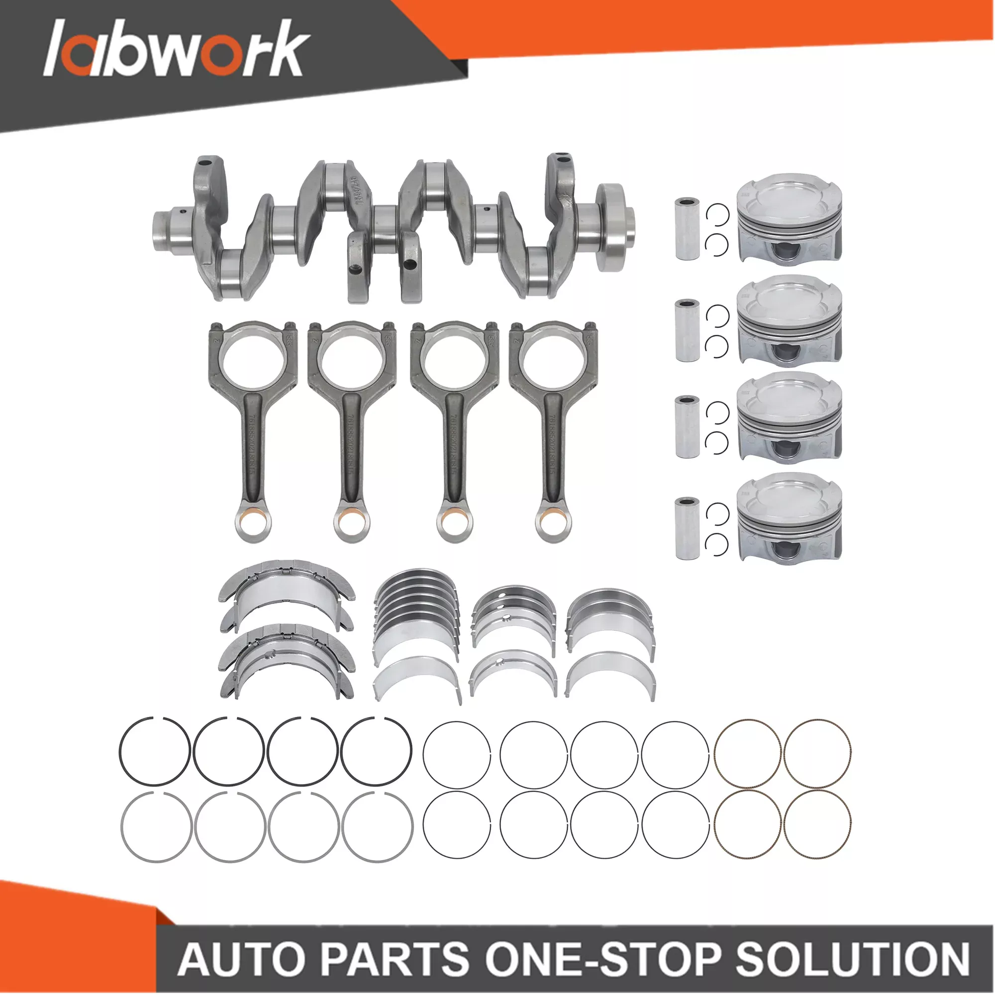 Labwork Engine Overhaul Rebuild Kit For BMW N20 N26 2.0L W/Crankshaft & Con Rods