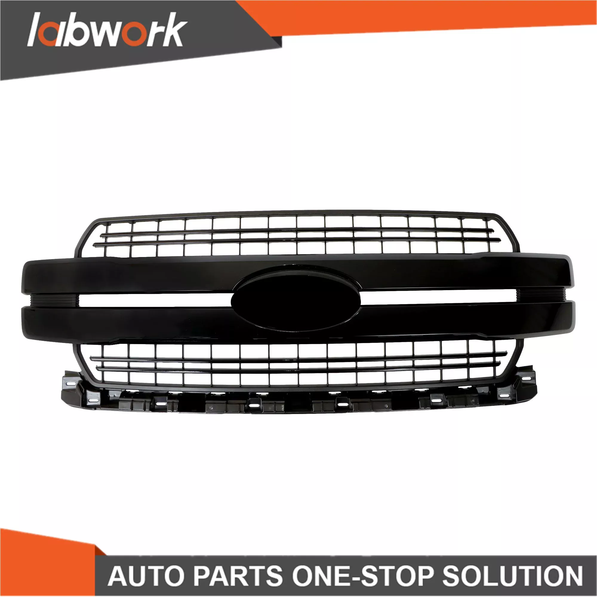 Labwork Front Bumper Grille Grill For Ford F150 Lariat 2018-2020 Gloss Black