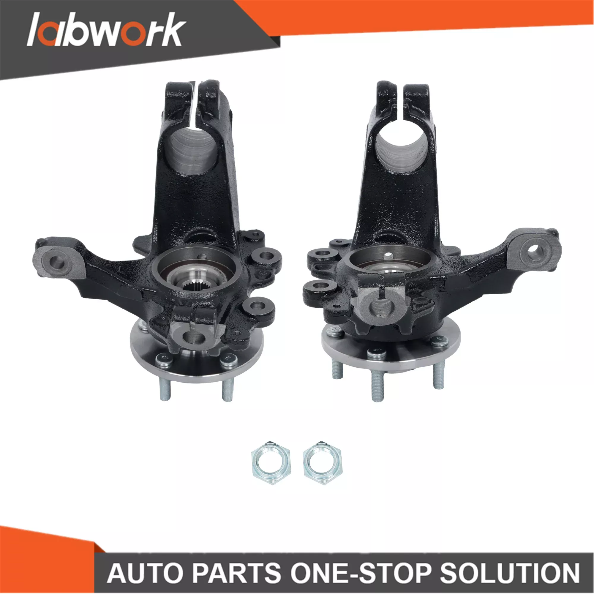 Labwork Front L & R Steering Knuckle & Wheel Hub Bearing Assembly for Ford Focus