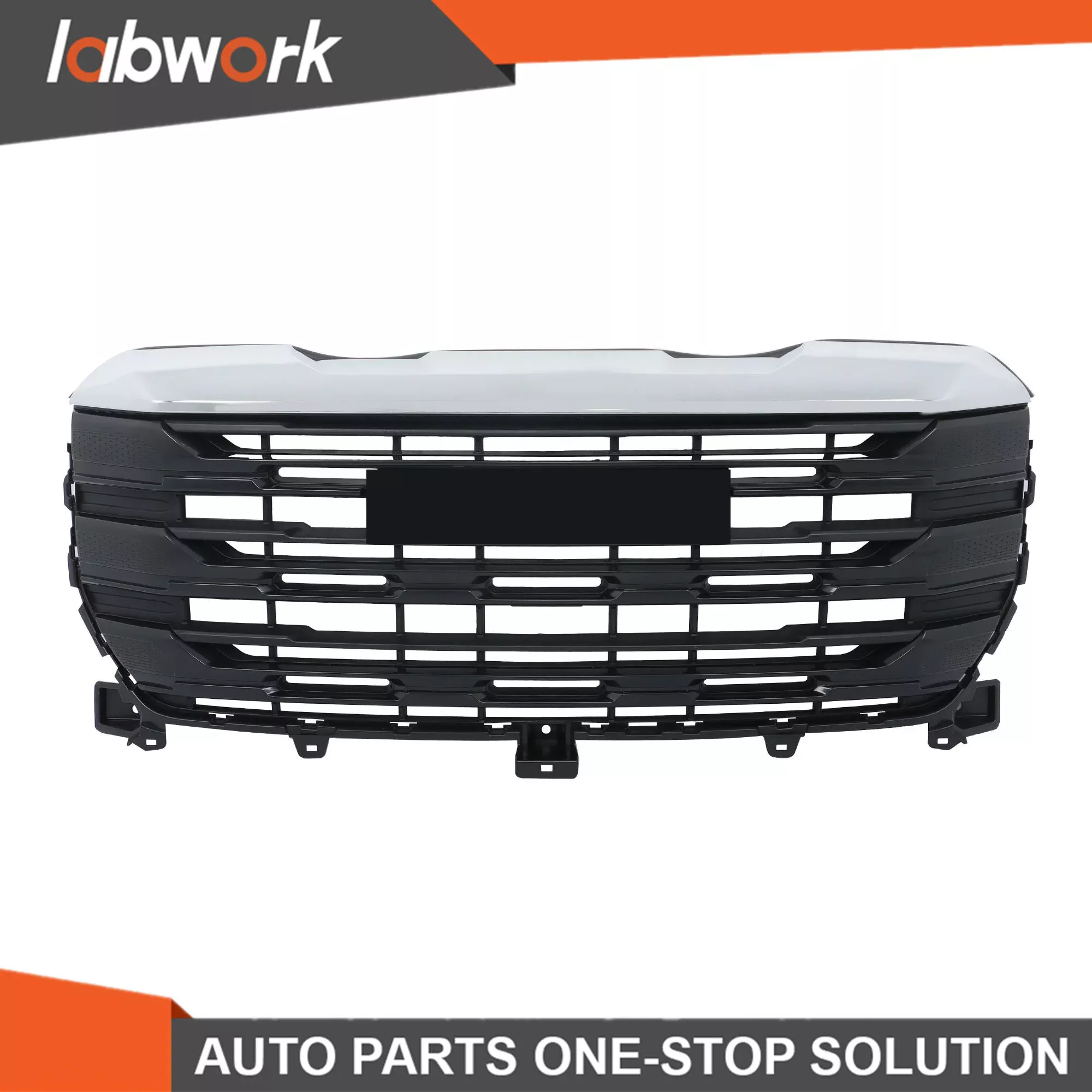 Labwork Front Upper Bumper Grille For 22-2024 GMC Sierra 1500 Pro Plastic Black
