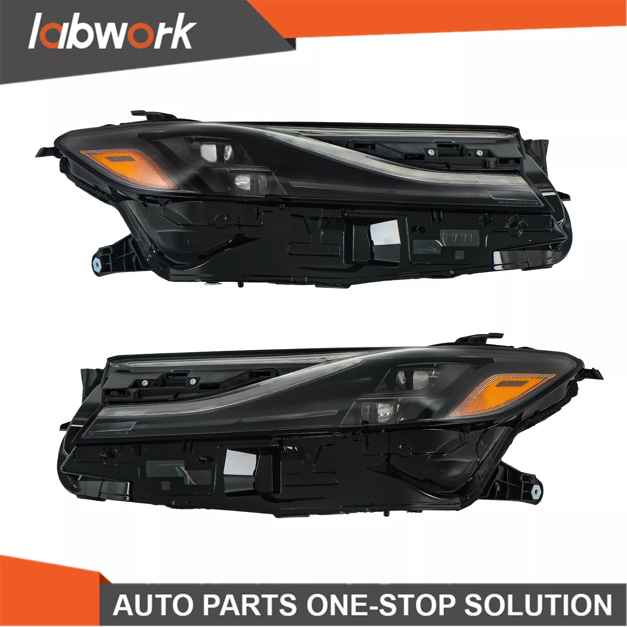 Labwork Headlight For Toyota Camry XSE 2025 LED Black Trim Strip Dual Lens LH&RH