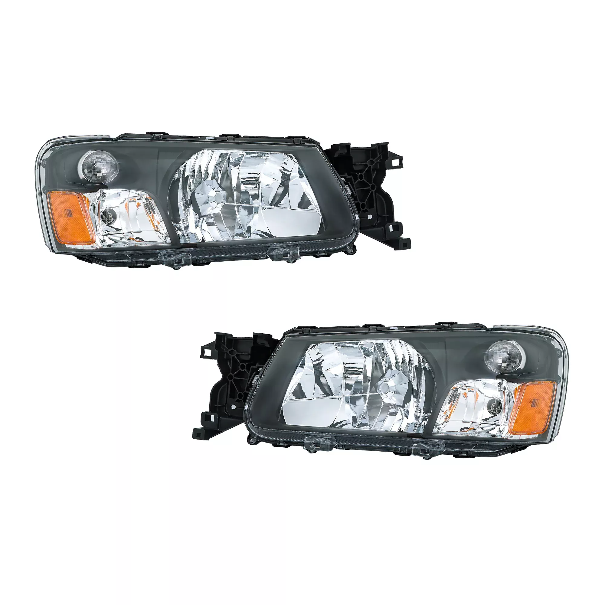 Labwork Left+Right Headlight For 2003-2004 Subaru Forester Halogen Black Housing