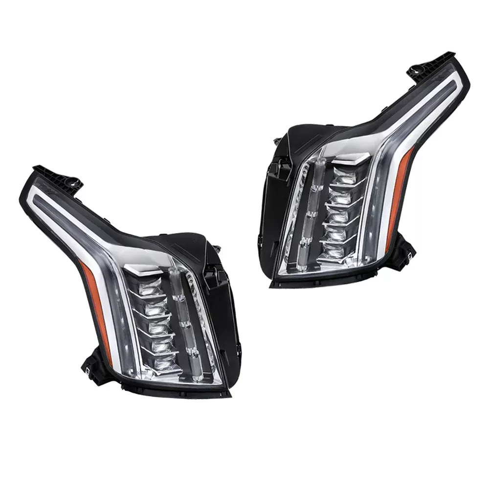 Labwork RH+LH Headlights For 2015-2020 Cadillac Escalade LED Black Housing Clear