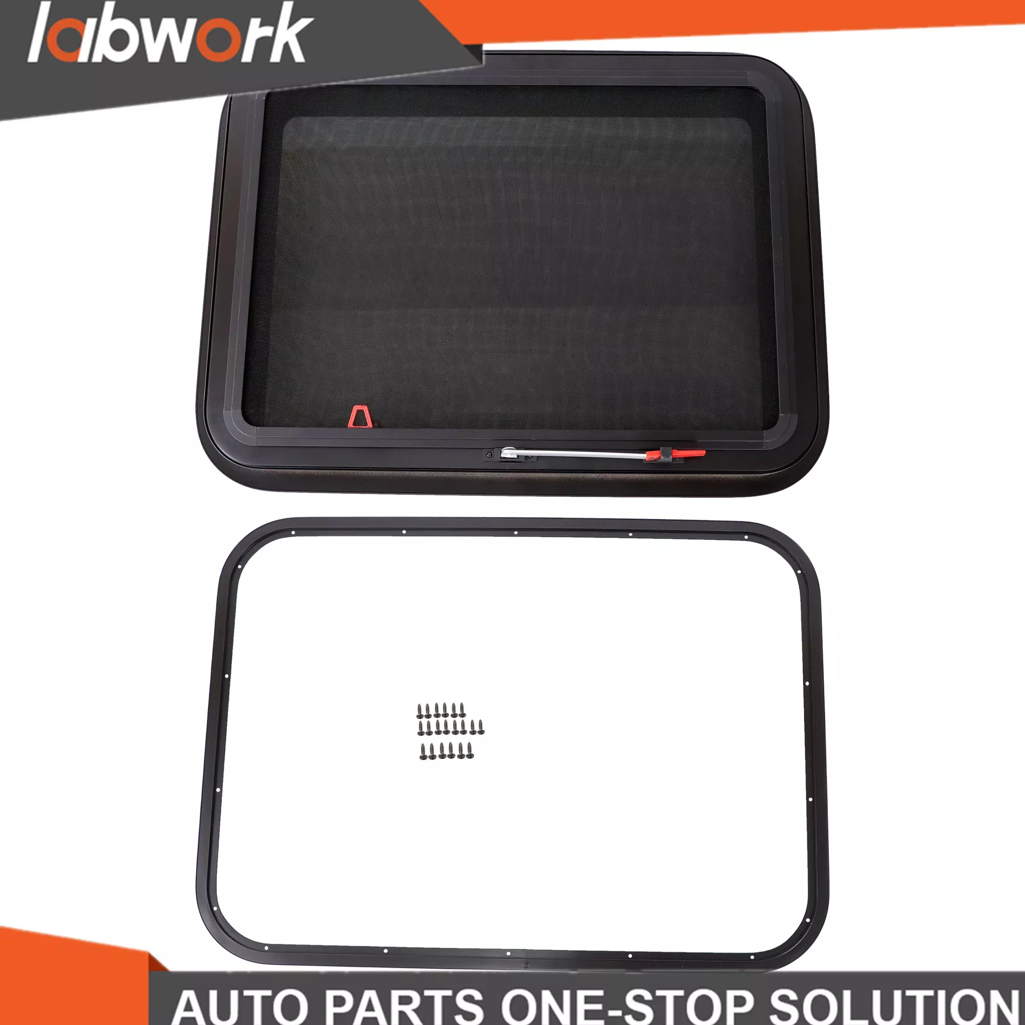 Labwork RV Exit Window 30"W x 22"H with detachable screen and mounting frame
