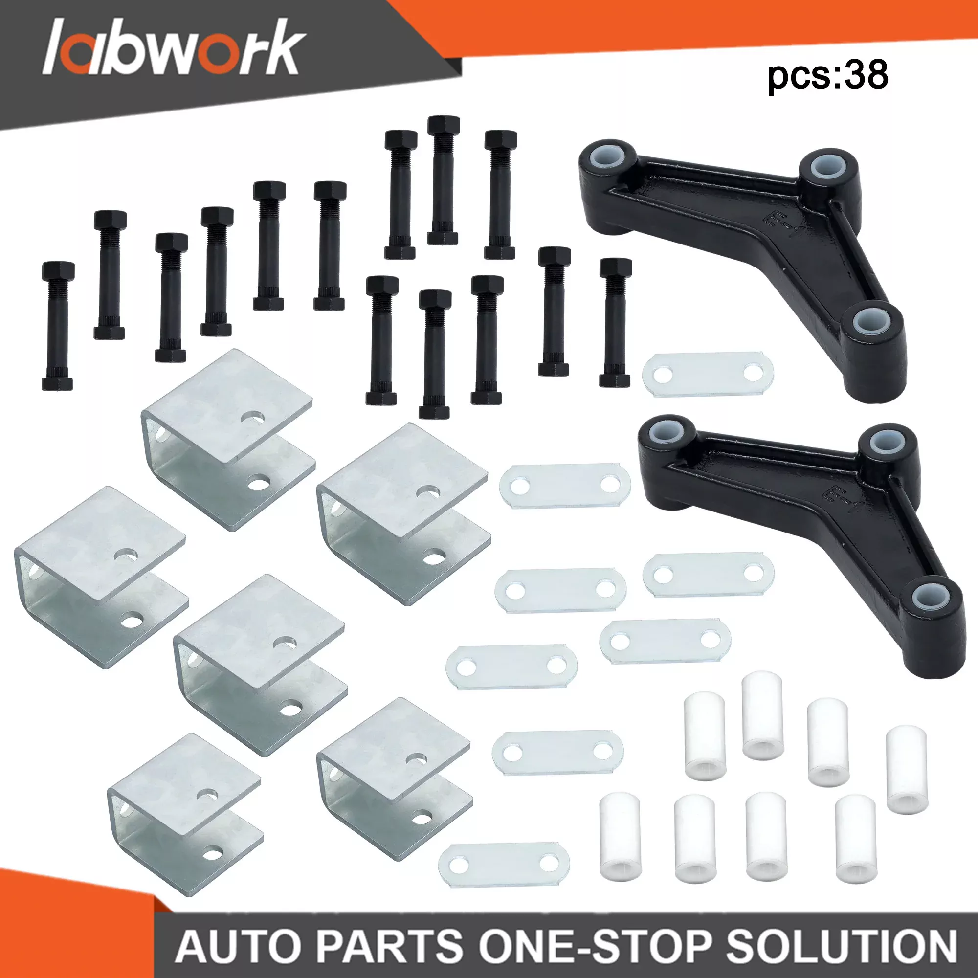 Labwork Trailer Leaf Spring Hanger Kit for Double Eye Springs Tandem Axle