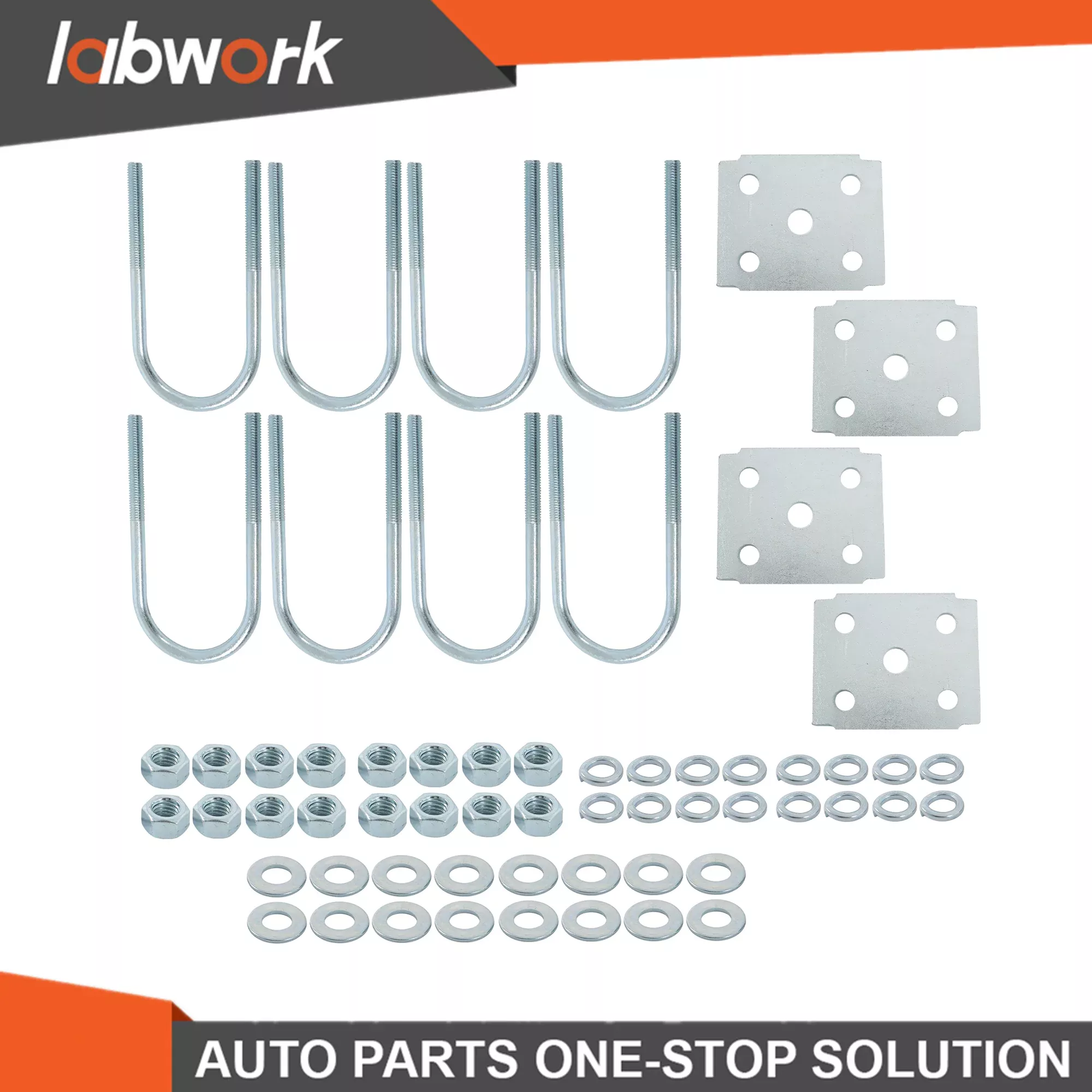 Labwork Trailer U Bolt Kit for 3500lb Trailer Axle 2-3/8" Round Axle 5-1/2" Long