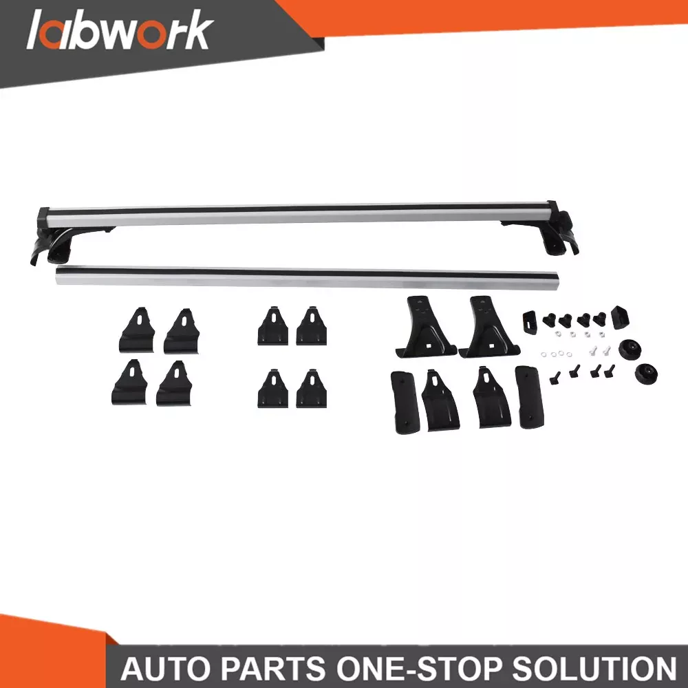 labwork Universal 48 Inch Roof Rack Cross Bars with 3 Clamps for Plain Roof Vehicles