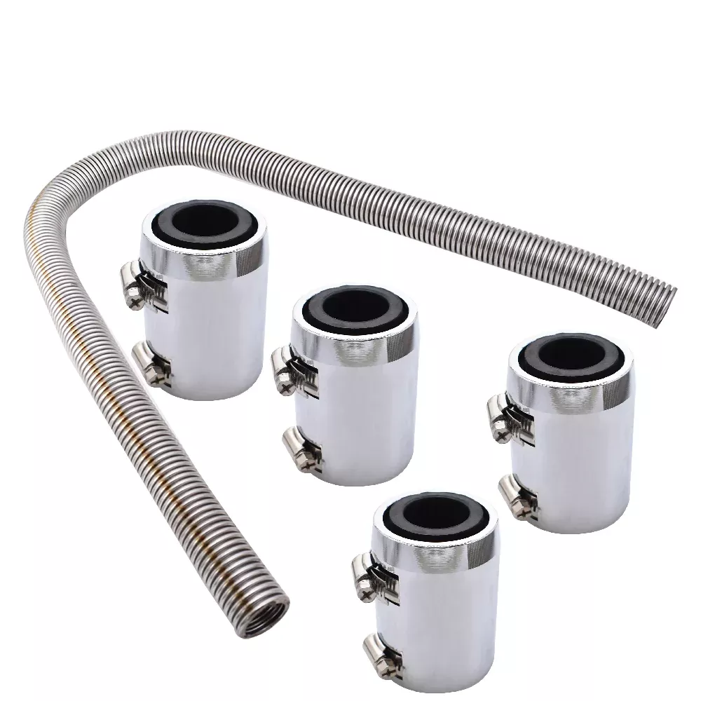 labwork Universal 48" Stainless Steel Flexible Radiator Water Hose Kit (Fits 1-1/4" to 1-5/8" Necks)