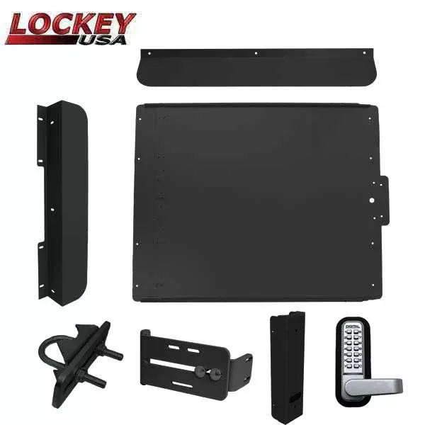 Lockey - ED60 - Edge Panic Shield Security Kit - With Jamb Stop , Keypad Lock and Gate Box- Black