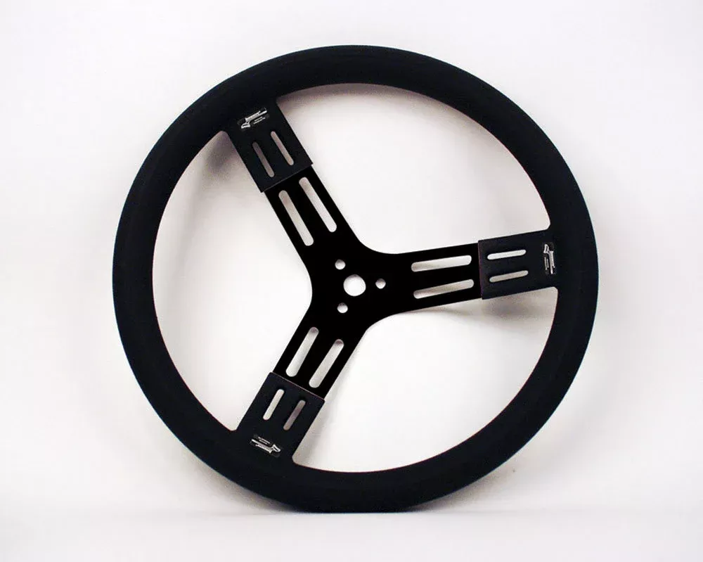 Longacre - 15in. Steering Wheel Black Steel Smooth Grip
