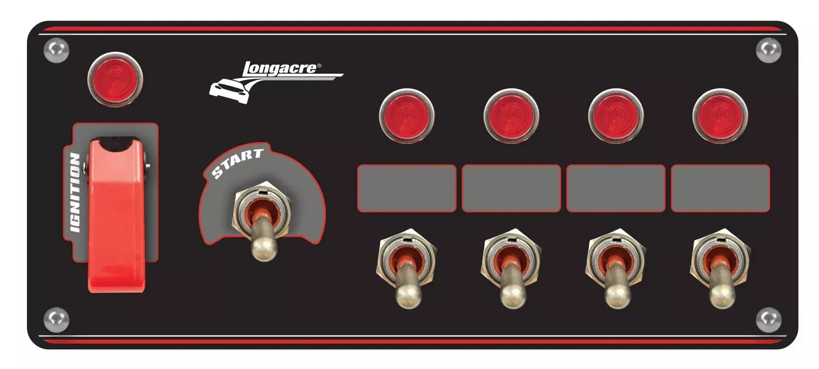 Longacre - Ignition Panel Black w/ 4 Acc. and Pilot Light