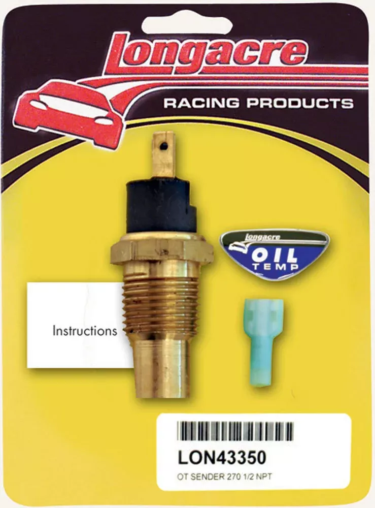 Longacre - Oil Temp Sensor 1/2in. NPT 270 Deg