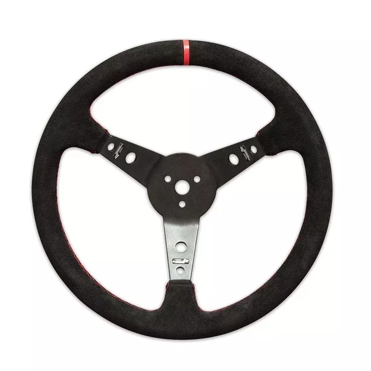 Longacre - Steering Wheel 15in Dished Suede Blk Spokes